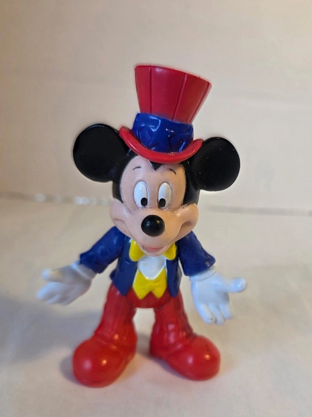 Disney Mickey Mouse Red Top Hat Epcot Center Toy Posable Figure 3.75"